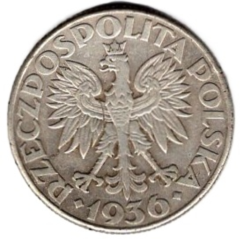 Polen 2 Zlote 1936 15 Jahre Hafen von Gdynia