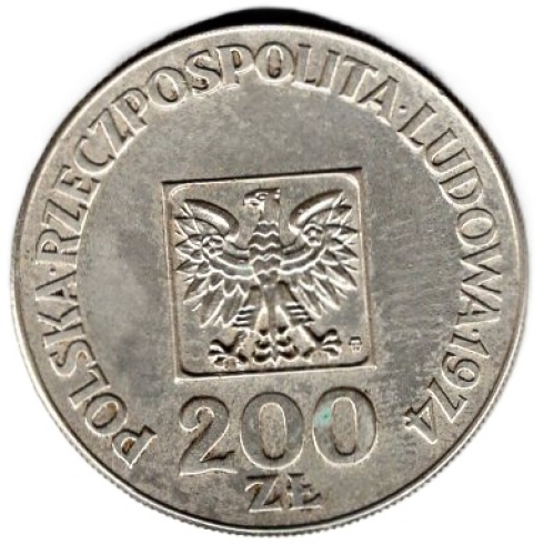 Polen 200 Zloty 30 Jahre Volksrepublik Poland 1974