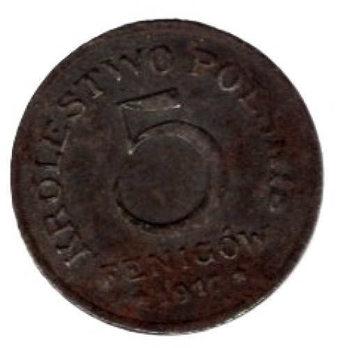 Polen Geplantes Königreich 5 Fenigow 1917 F 