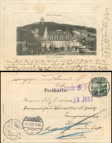 Porta Westfalica Hotel Kaiserhof o 13.7.1903