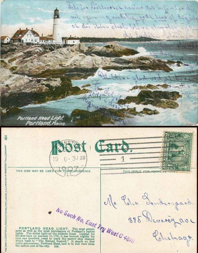 Portland Maine Head Ligth o 19.6.1907