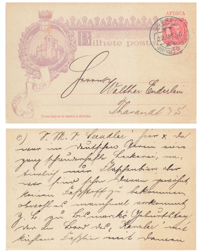 Portuguese Africa postal stationery 10 rice o April 22, 1898