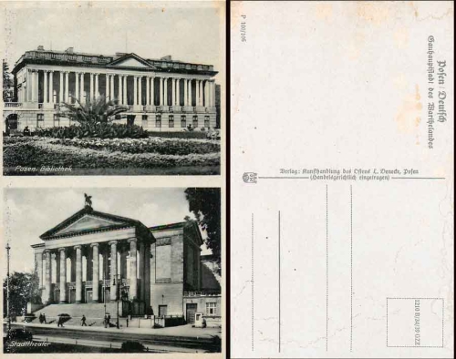 Posen Gauhauptstadt des Warthelandes Bibliothek Stadttheater *ca. 1940
