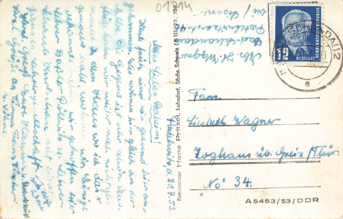 01814 Postelwitz Bad Schandau Elbsandsteingebirge o 1953