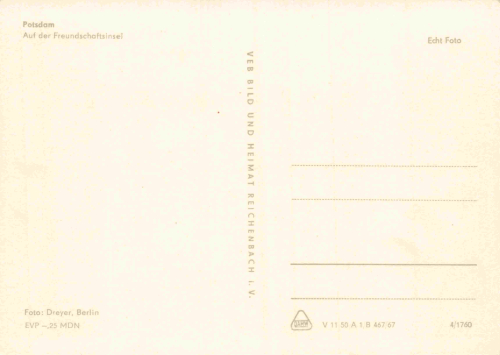 Potsdam Freundschaftsinsel alte Ansichtskarte * 1967