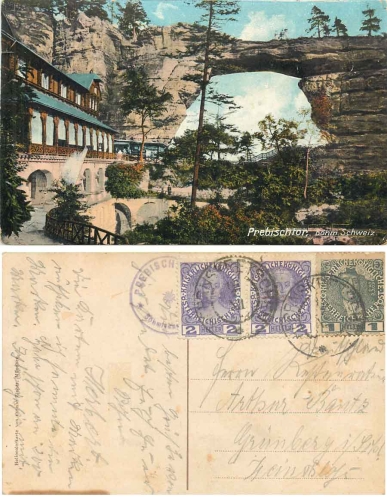 Prebischtor Höhle Grotte böhmische Schweiz o ca. 1920