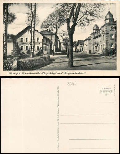 Pressig Frankenwald  Hauptstrasse Kriegerdenkmal *ca. 1940