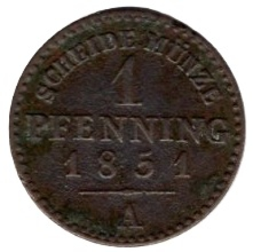 Preussen 1 Pfennig 1851 A Friedrich Wilhelm VI.