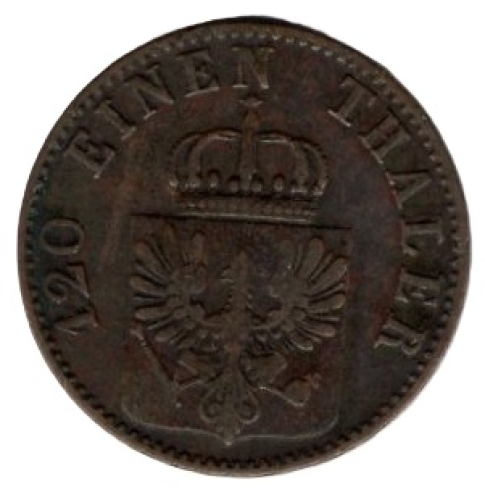 Prussia 3 Pfennig 1860 A Friedrich Wilhelm VI.
