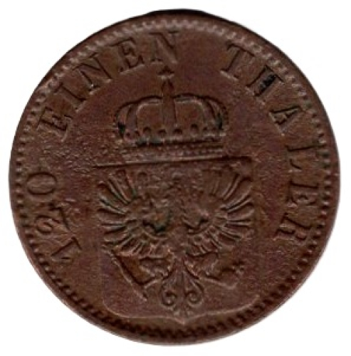 Prussia 3 Pfennig 1868 B Wilhelm I.