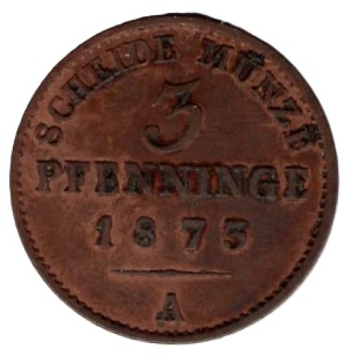 Prussia 3 Pfennig 1873 A Wilhelm I.