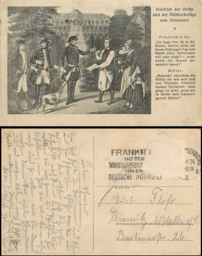 Prussia Frederick the Great in conversation with the mill owner of Sanssouci, o 1924
