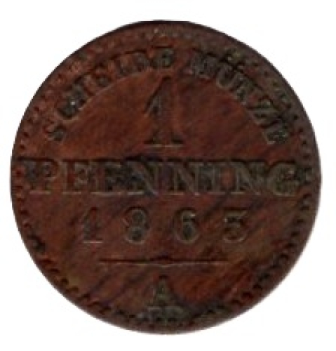 Prussia 1 Pfennig 1863 A Wilhelm I.