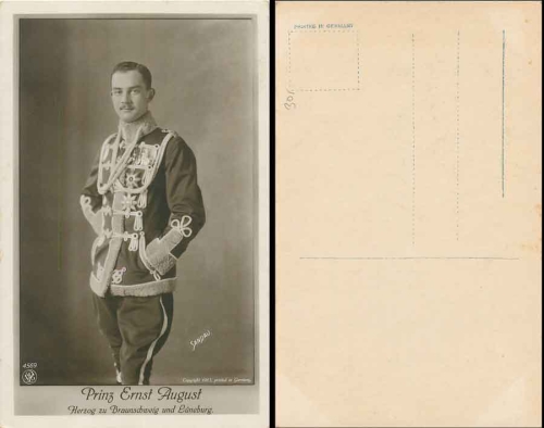 Prince Ernst August Duke of Brunswick and Luneburg postcard 1913
