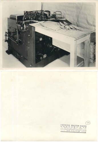 Bag machines Spezima special machine factory Dresden Hahn large photo 18 x 13 cm around 1960