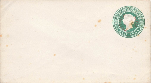 Puttialla State India Postage Half Anna postal stationery cover 1900 *