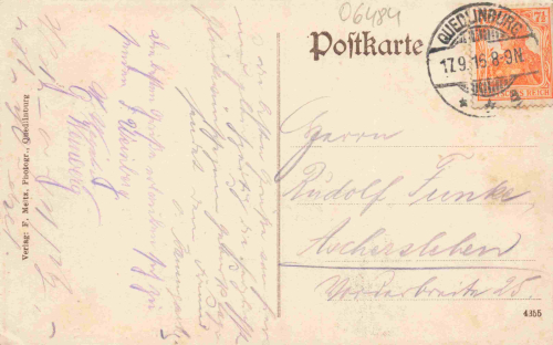 Quedlinburg Forsthaus Rennplatz o 1916