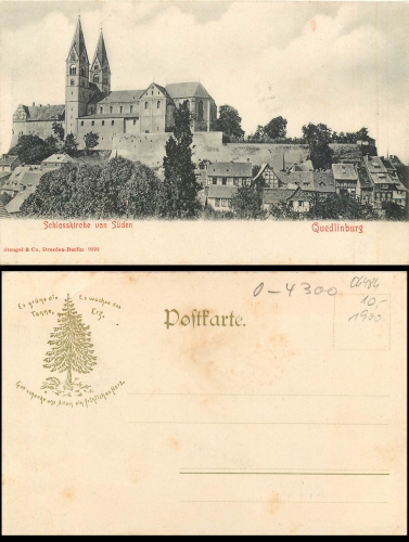 Quedlinburg Schlosskirche Stengel Verlag 9392 * ca. 1900