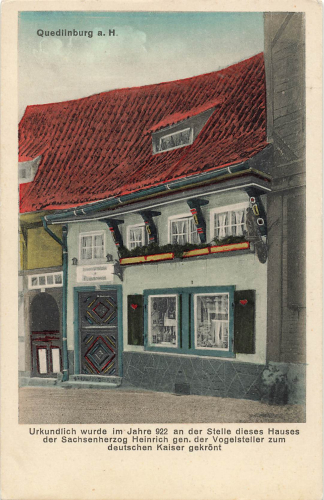 Quedlinburg Commercial building Coronation office of Duke Heinrichs * around 1920