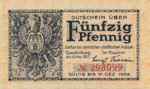 Quedlinburg Notgeldschein 1922