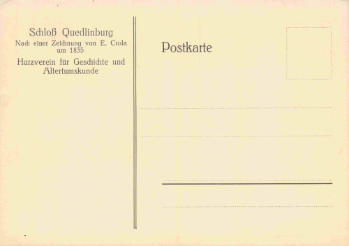 Quedlinburg artist postcard by E. Crola, c. 1930