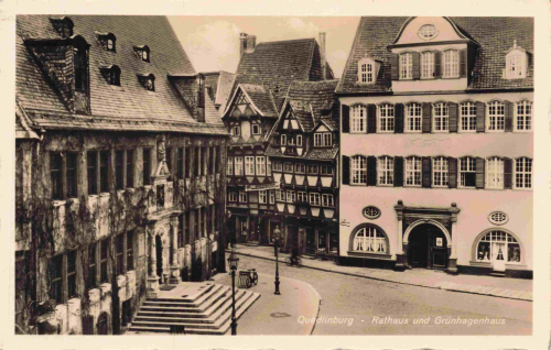 Quedlinburg Rathaus und Grünhagenhaus * um 1930