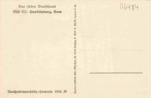 Quedlinburg "Beautiful Germany" WHW (Reich Winter Relief) Lottery 1934/35
