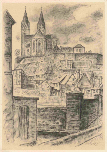 Quedlinburg Künstlerkarte Hebloff * um 1930
