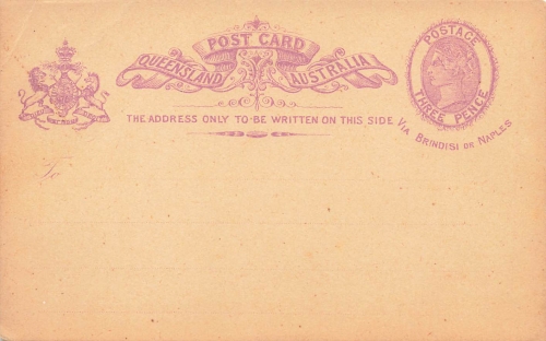 Queensland Australia postal stationery Three Pence 1880 *