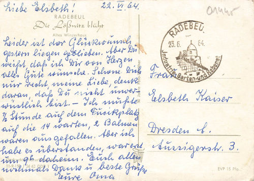 01445 Loessnitz Radebeul old winegrower's house o 1964