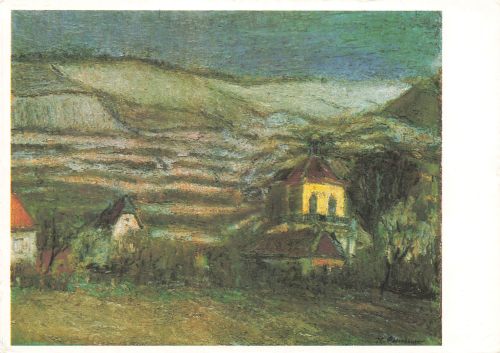 01445 Radebeul Wackerbarth Künstlerkarte Rosenhauer Ganzsache der X Kunstaustellung 1987