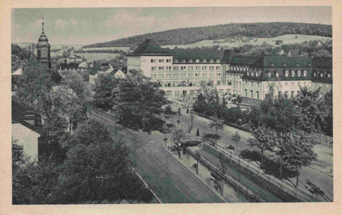Radiumbad Oberschlema Erzgebirge Kurhaus Kurhotel und Kirche o 1946