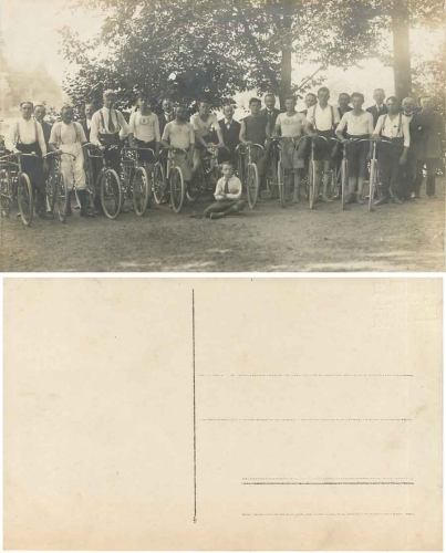 Cyclist real photo card * ca. 1910