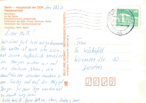 Rahnsdorf Berlin Hessenwinkel Mehrbildkarte o 1989