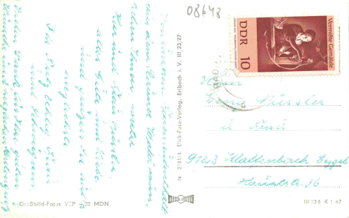 Raun Vogtland Bad Brambach Mehrbildkarte o 1967