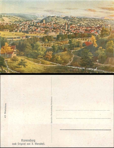 88180 Ravensburg Künstlerkarte J. Marschall  * ca. 1920
