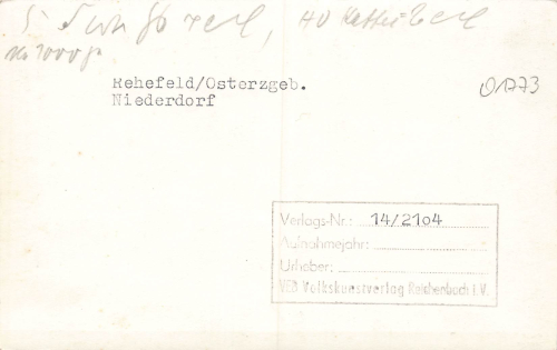 01773 Rehefeld Erzgebirge Niederdorf Druckvorlage * um 1950