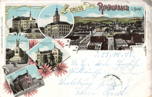 Reichenbach Eulengebirge Silesia Dzierżoniów Litho o1898