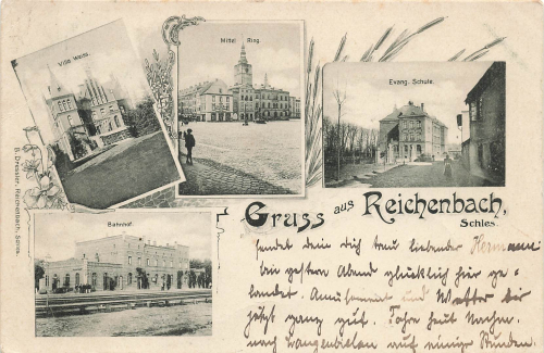 Reichenbach Eulengebirge Bahnhof Schlesien Dzierżoniów o 1899