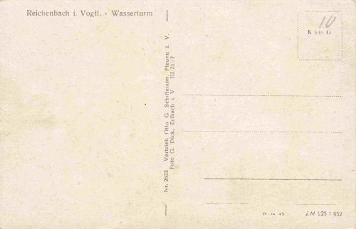 Reichenbach Vogtland Wasserturm * um 1940