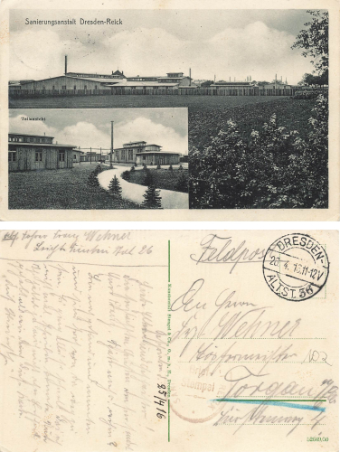 Reick Dresden Sanierungsanstalt Feldpost 1918