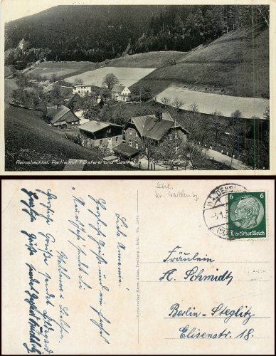 Reimsbachtal District of Waldenburg Forester's lodge and inn "to the happy morning" o January 3, 1936