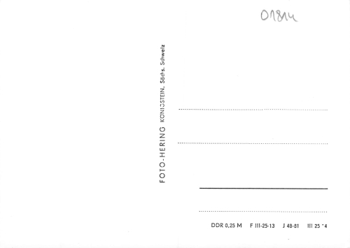 01814 Reinhardtsdorf -Schoena Saxon Switzerland * 1981
