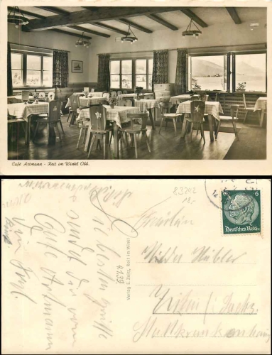 83242 Reit im Winkl Cafe Artmann, interior view o 4.1.1939