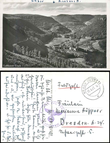 Bad Urach reserve hospital field post WW II or 11.6.1941