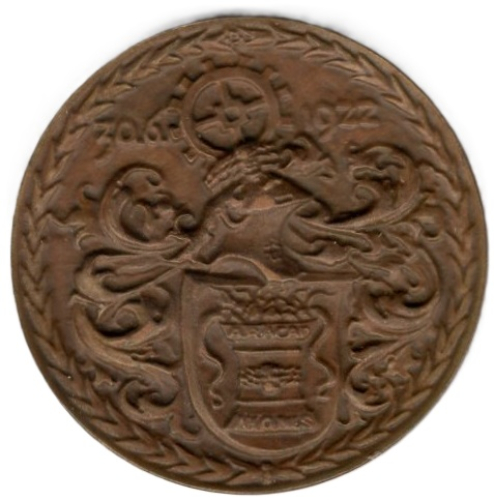 Reuchlin Johannes Humanist auf seinen 400. Todestag Pforzheim Baden 1922 Bronzemedaille