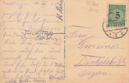 72760 Reutlingen Kuenstlerkarte Franz Frankl o 1925