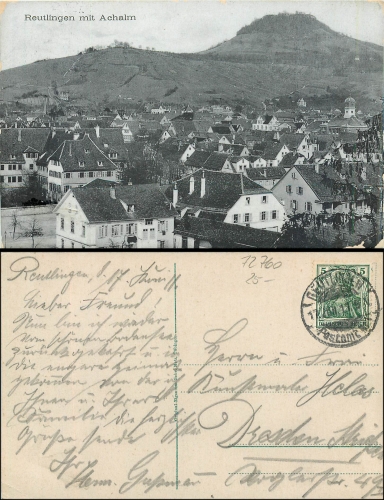 Reutlingen mit Achalm o 17.06.1911