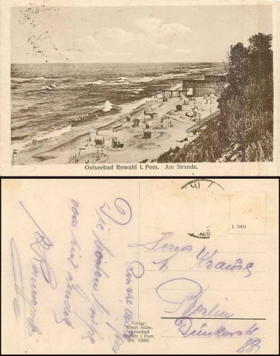 Rewahl Pommern Kreis Greifenberg am Strand  o ca. 1925