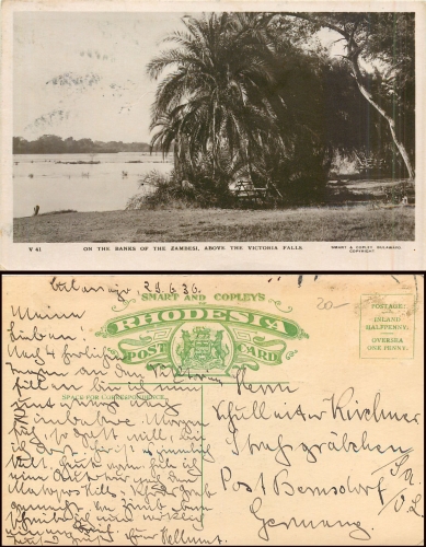 Rhodesia Zambesi the Victoria waterfalls gebr. circa 1936